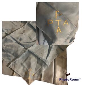 2 Vintage Blue PTA scarves 27” square Another Hit rayon Japan